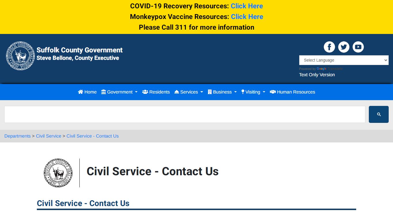 Civil Service - Contact Us - Suffolk County, New York