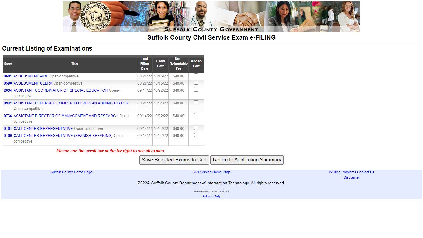 Suffolk County Civil Service Exam e-FILING
